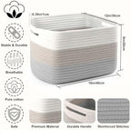 4 Pack Large Storage Baskets for Organizing, and Clothes, Cotton Rope Basket - Image 2