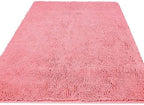 Yeaban Chenille Pink Bathroom Rug 36"x60", Non-Slip Rubber Backing by Yeaban