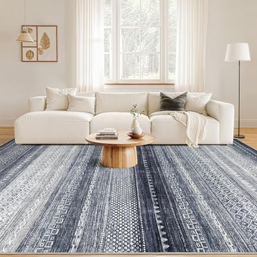 Nakagishi Boho 10x14 Area Rug Living Room Rugs Machine Washable Blue - Image 4