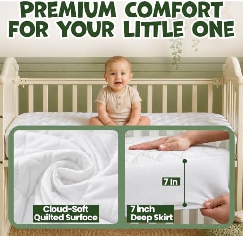 Utopia Bedding Waterproof Crib Mattress Protector, 1 Pack, 28x52 Inches - Image 5