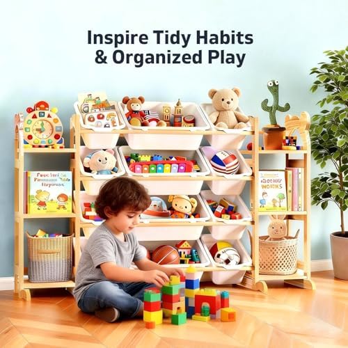 Toy Storage Organizer with 6 Shelves and 12 Bins, Toy Organizers and Storage - Image 6