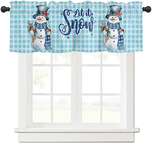 Snowman Christmas Valance Curtains by VandarllinHomeKitchenDecor