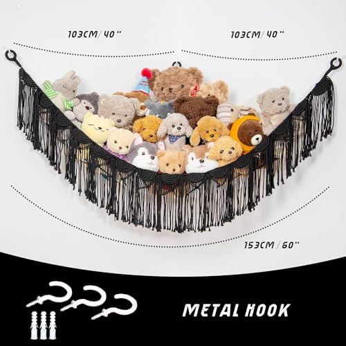 Amdermi Stuffed Animal Hammock Corner Hanging Net - Image 3