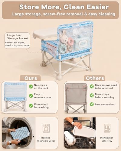 3-in-1 Portable Baby Chair, Foldable Travel Booster Seat - Image 5