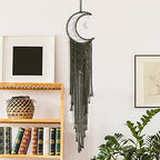 Boho Macrame Wall Hanging, Crochet Moon Star Dream Catcher - Image 4