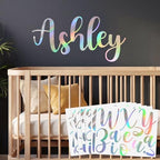 Boao Personalized Name Letter Wall Decal, Elegant Script, Holographic by Boao