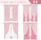 ASPMIZ Pink Curtains for Living Room Double Layer Curtains - Image 3