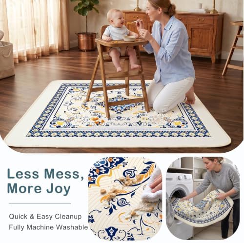 Splat Mat for Under High Chair Waterproof Non Slip Floor Mat for Baby - Image 5