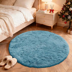 OLANLY Slate Blue Round Rugs for Bedroom - Image 5