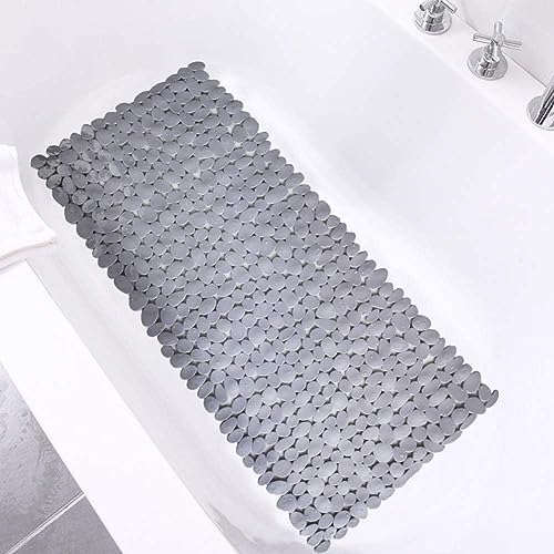 SONGZIMING Bathtub Mat Non Slip 2 Pack, 35 x 16 Inches Pebble Shower Mat by HOME