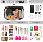 Chenille Letter Clear Makeup Bags Stuff Pouch, Preppy Patch Makeup Bag Zipper - Image 6