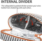 Tirrinia 2 Bottle Insulated Wine Tote Carrier Bag - Image 3