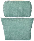 SOIDRAM 2 Pieces Makeup Bag Large Corduroy Cosmetic Bag Capacity Canvas Mix by SOIDRAM