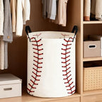 ESSME Ball Laundry Basket, Baseball Hamper Collapsible Canvas Waterproof - Image 4