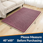 Chenille Bathroom Rug 40"x60" Dusty Rose, Large Plush Bath Mat - Image 2