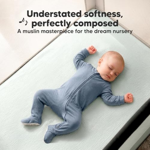 2pk Muslin Mini Crib Sheets for Boys, 38x26 Fitted Sheet - Image 2