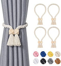NICEEC 4 Pack Wooden Polyhedron Magnetic Curtain Tiebacks Boho Home Decor Drape by NICEEC