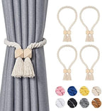 NICEEC 4 Pack Wooden Polyhedron Magnetic Curtain Tiebacks Boho Home Decor Drape by NICEEC