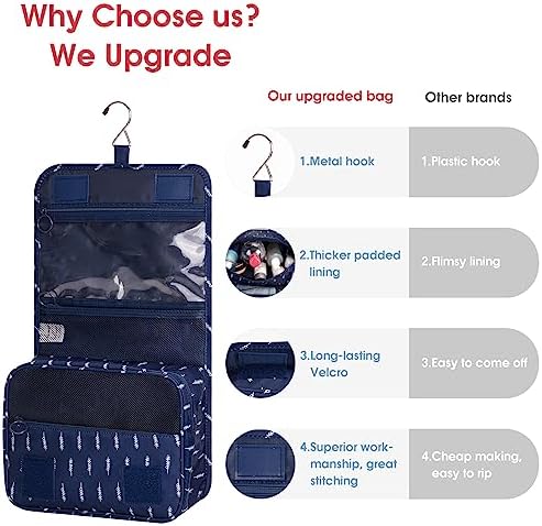 Narwey Small Hanging Travel Toiletry Bag - Image 5