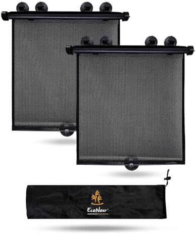 EcoNour Baby Car Window Shades 2 Pack car Window Covers by EcoNour