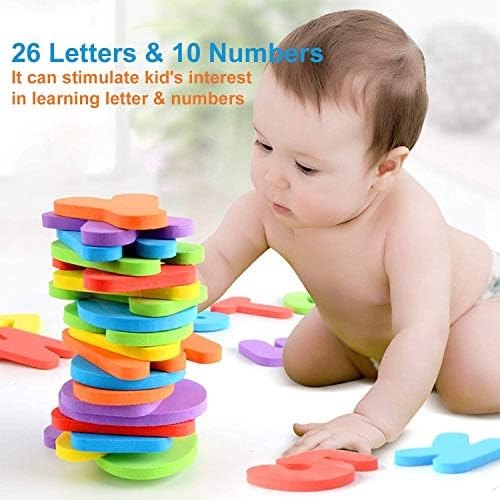 Bath Toys Organizer + 36 Soft Foam ABC 123 Letters & Numbers Bathroom Alphabet - Image 6