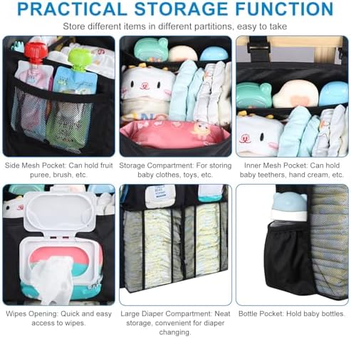 Accmor Changing Table Diaper Organizer, Hanging Diaper Caddy Organizer Stacker - Image 4