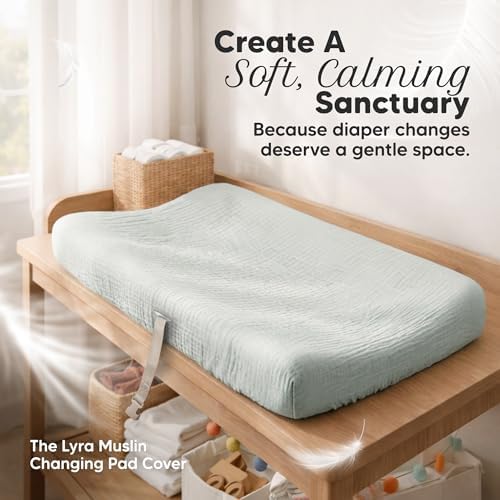 2-Pack Muslin Diaper Changing Pad Covers Boy, Soft Breathable - Image 2