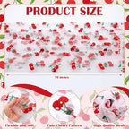 4 Pcs Cherry Table Runners 29 X 70 Inch Glitter Tulle Lace - Image 3