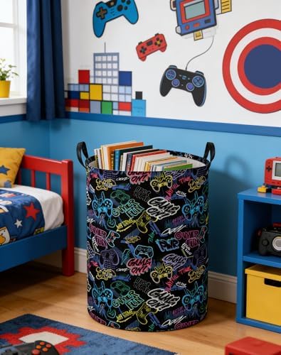 Kids Laundry Basket Boys Laundry Hamper Kids Collapsible Canvas Waterproof - Image 2