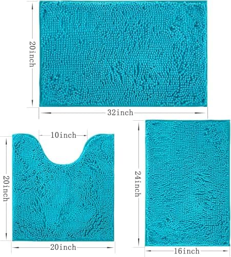 Bathroom Rugs Sets 3 Piece Non Slip, Bath Rugs - Image 3