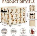 Sports Bear Nursery Storage Bins, Vintage Bears Playing Balls Collapsible - Image 6