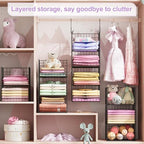 6 Tier Hanging Closet Organizers and Storage Stackable Hanging Closet Shelves - Image 7