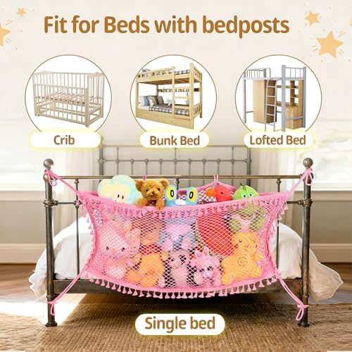 Stuffed Animal Storage Net, Large Bedside Toy Organizer Net, Cotton Plushie Toy - Image 3