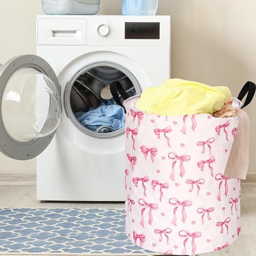 Round Laundry Basket Storage Bins Nursery Hamper Gift Baskets - Image 4