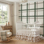 Brandream Gingham Gathered Cotton Crib Skirt - Image 3