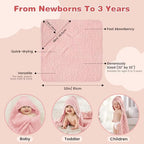 Muslin Hooded Baby Towels 2 Pack, 100% Cotton Baby Bath Towels - Image 5