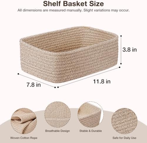 3 Pack Small Baskets for Organizing, Woven Storage Baskets for Shelves - Image 2