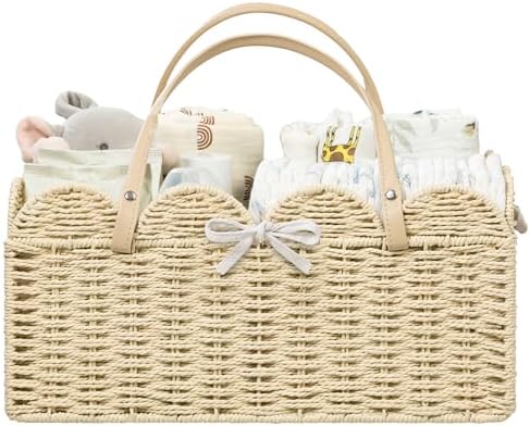 HBlife Large Baby Diaper Caddy, Paper Rope Storage Baskets Nursery Bin by HBlife