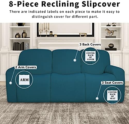Easy-Going 100% Dual Waterproof Recliner Sofa Cover, 8-Pieces Stretch Relining - Image 4