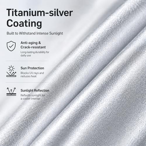 Car Seat Sun Shade Cover, Titanium Silver Front Seat Covers - Image 3