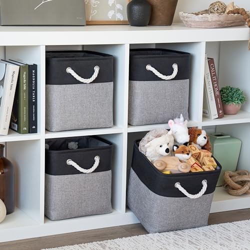 OrganiHaus 11x11 Cube Storage Bins, Rope Handles - Image 3