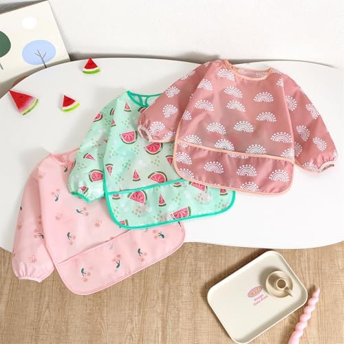 Long Sleeved Bibs, Baby Feeding Smock 6-30 Months - Image 2