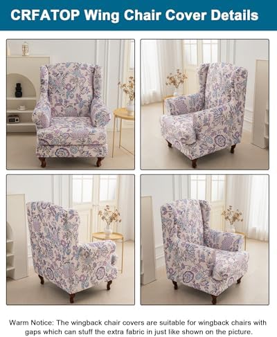 CRFATOP Wingback Chair Covers Wing Armchair Slipcovers - Image 3