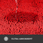 Yeaban Chenille Red Bathroom Rug 40"x60", Non-Slip Rubber Backing - Image 4