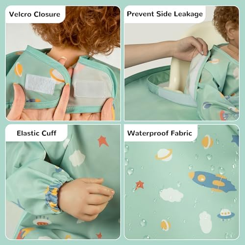 Food Catcher for Stokke Tripp Trapp High Chair, Coverall Baby Feeding Bib - Image 2