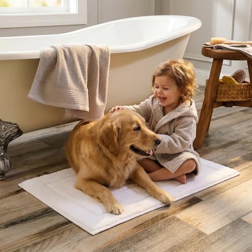 GRANNY SAYS White Bathroom Rug 20" x 32", Non-Slip Microfiber Bath Mat - Image 6
