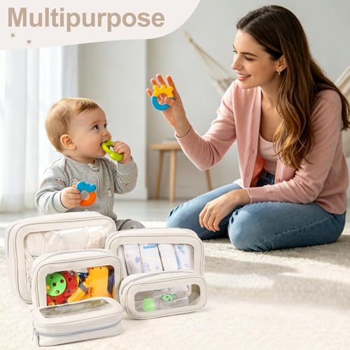 5PCS Diaper Bag Organizer Pouch, Cosmetic Bag Set, TSA Approved Toiletry Bags - Image 3