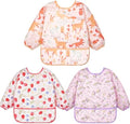 Lictin 3 Pack Baby Bibs for Boy or Girl, Cute Long Sleeve Bib by Lictin