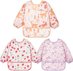 Lictin 3 Pack Baby Bibs for Boy or Girl, Cute Long Sleeve Bib by Lictin