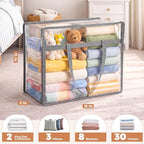 6 Pack Clear Storage Bags for Clothes, 45L Closet Organizers and Storage - Image 2